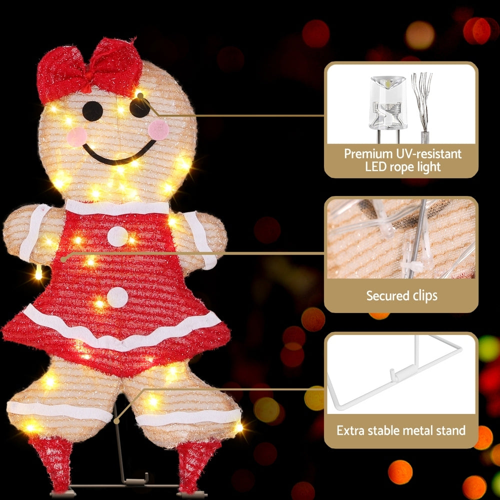 39cm Set of 2 Gingerbread Christmas Motif Lights - Homecoze