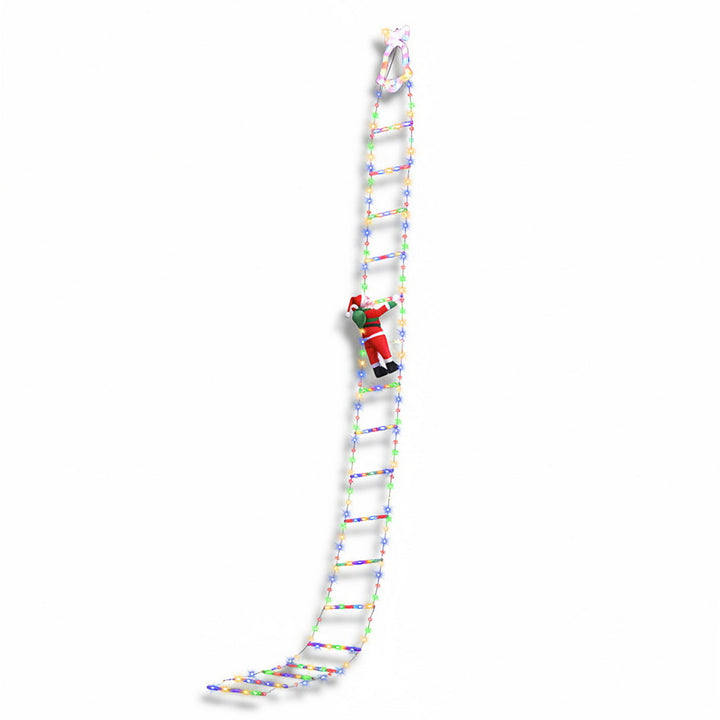 Jingle Jollys 3.5M Christmas Lights 300 LED Ladder Light with Santa Claus Decor - Homecoze
