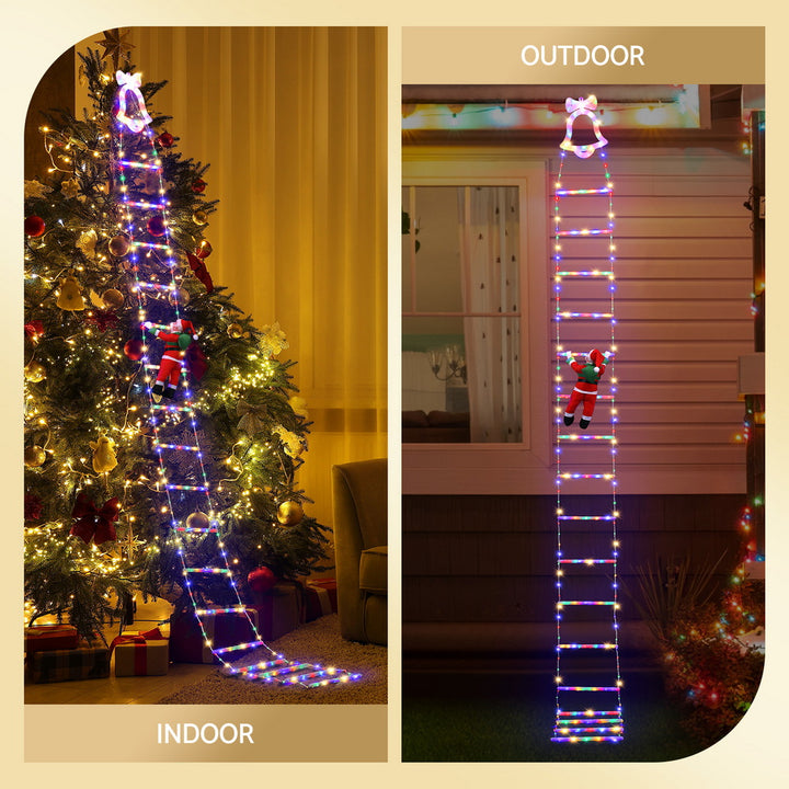 Jingle Jollys 3.5M Christmas Lights 300 LED Ladder Light with Santa Claus Decor - Homecoze