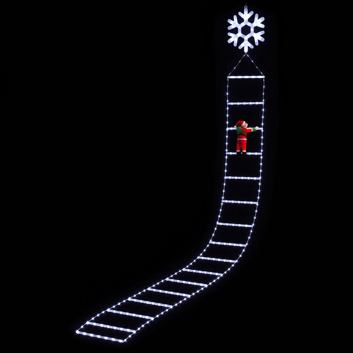 3.4m Santa Climbing Ladder LED Christmas Motif Light - Cool White