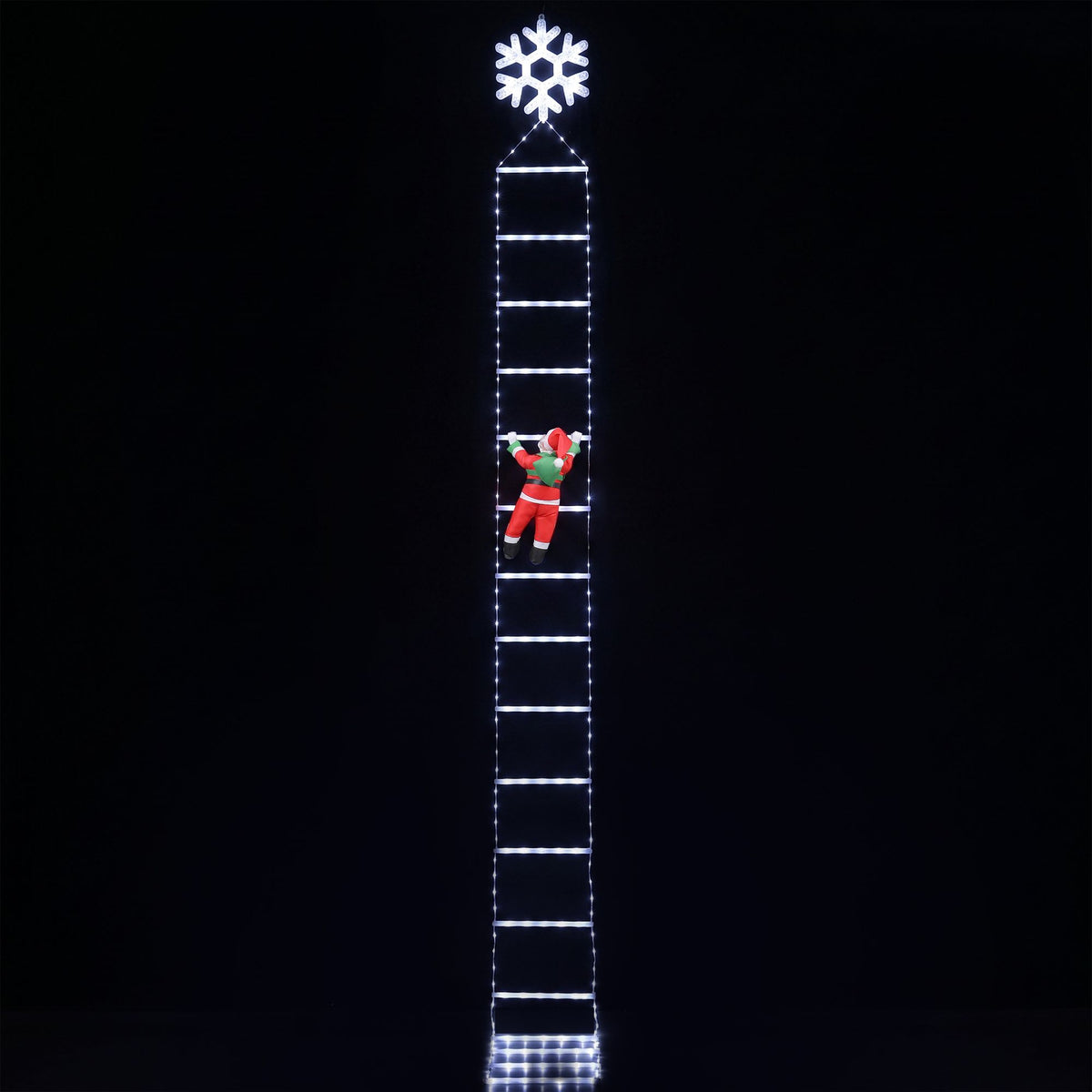 3.4m Santa Climbing Ladder LED Christmas Motif Light - Cool White