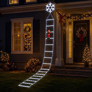 3.4m Santa Climbing Ladder LED Christmas Motif Light - Cool White