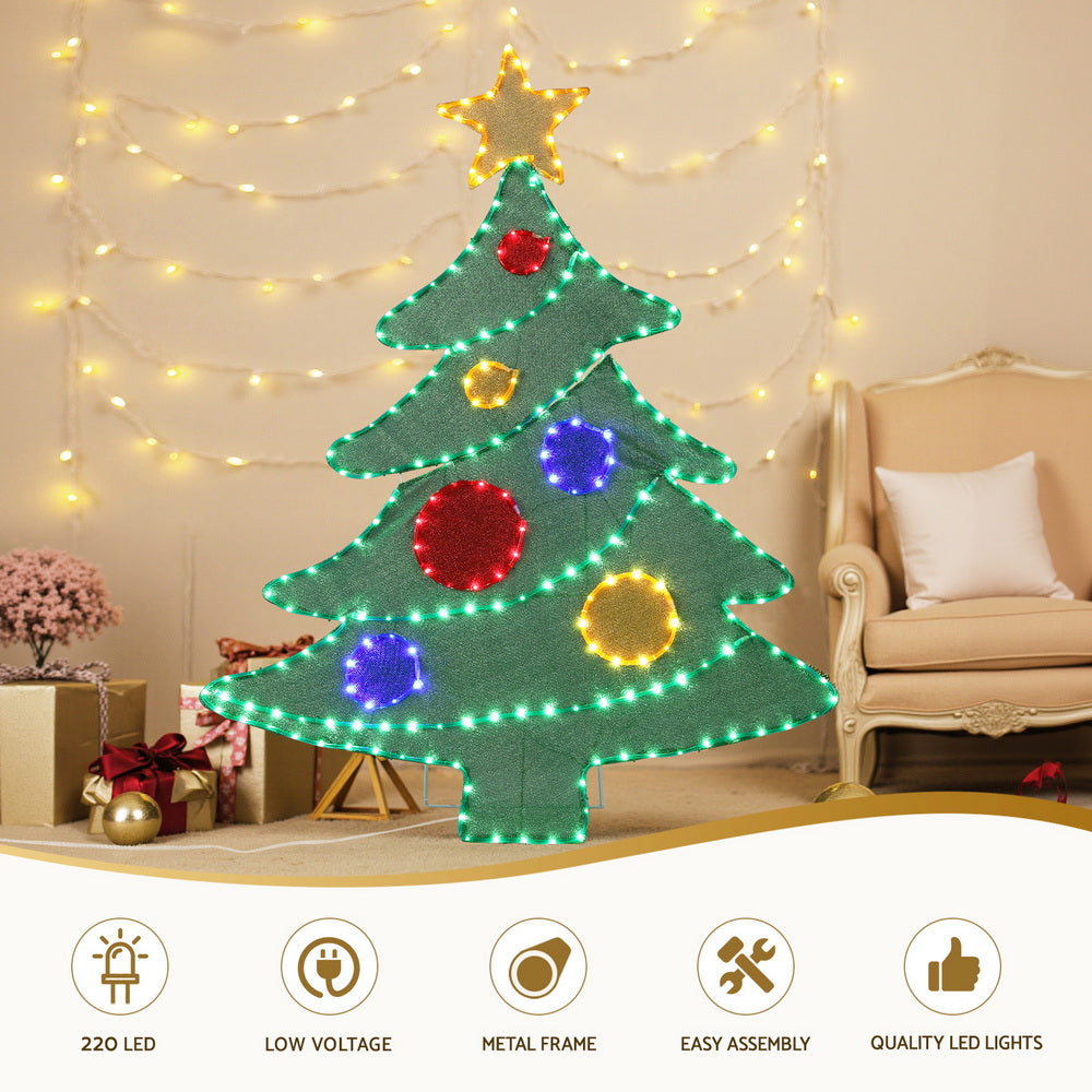 Jingle Jollys Christmas Lights 150cm Motif 220 LED Rope Light Outdoor Decoration - Homecoze