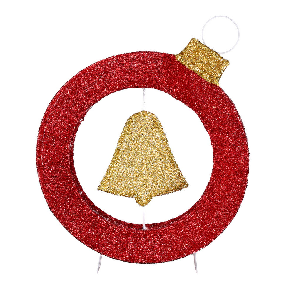 Jingle Jollys Christmas Lights 60cm Motif 30 LED Bell Wreath Xmas Decorations - Homecoze