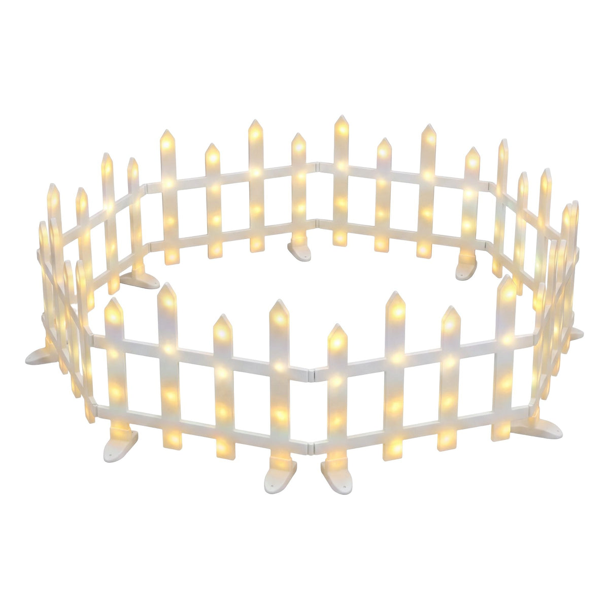 3m Solar LED Christmas Fence Lights 8PC - Warm White