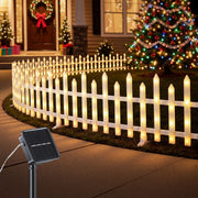 3m Solar LED Christmas Fence Lights 8PC - Warm White