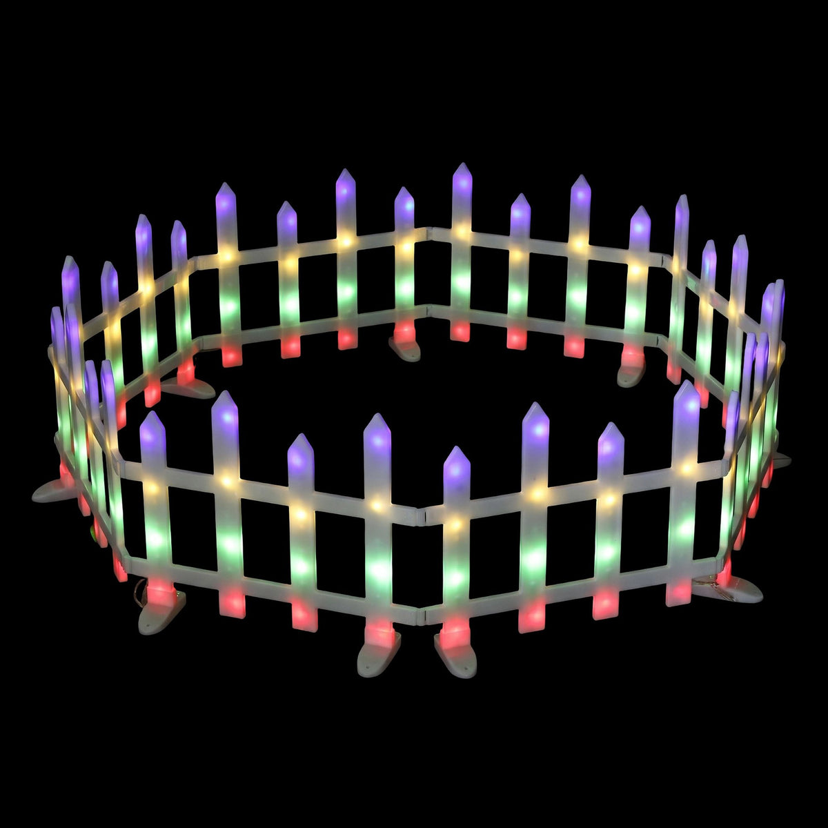 3m Solar LED Christmas Fence Lights 8PC - Muilticolour