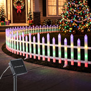 3m Solar LED Christmas Fence Lights 8PC - Muilticolour