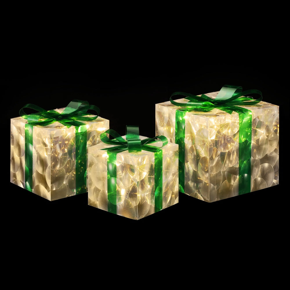 23cm Christmas Presents 3D Motif Light Battery LED - Green - Homecoze