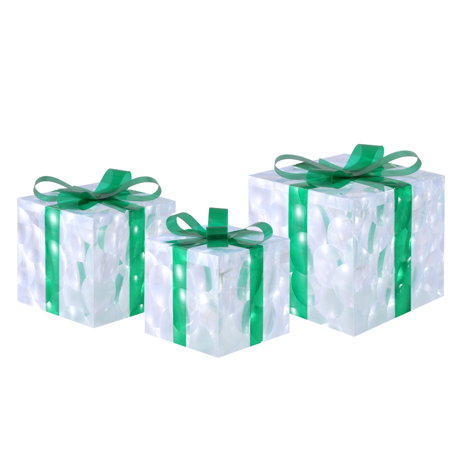 23cm Christmas Presents 3D Motif Light Battery LED - Green - Homecoze