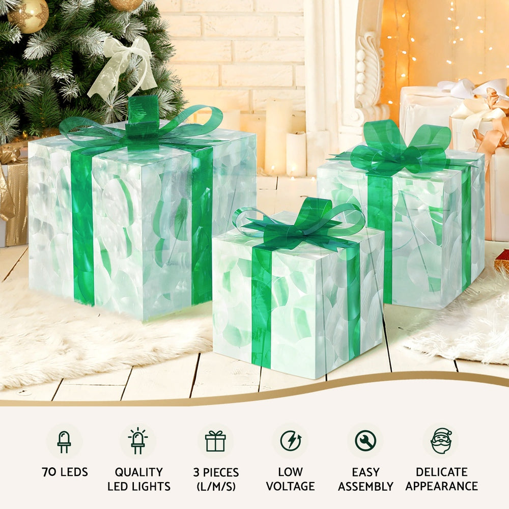 23cm Christmas Presents 3D Motif Light Battery LED - Green - Homecoze