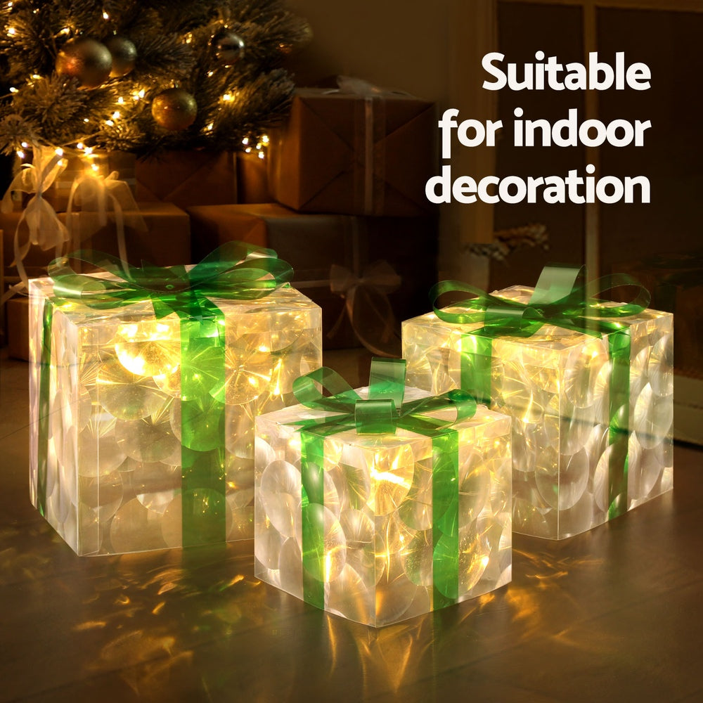 23cm Christmas Presents 3D Motif Light Battery LED - Green - Homecoze