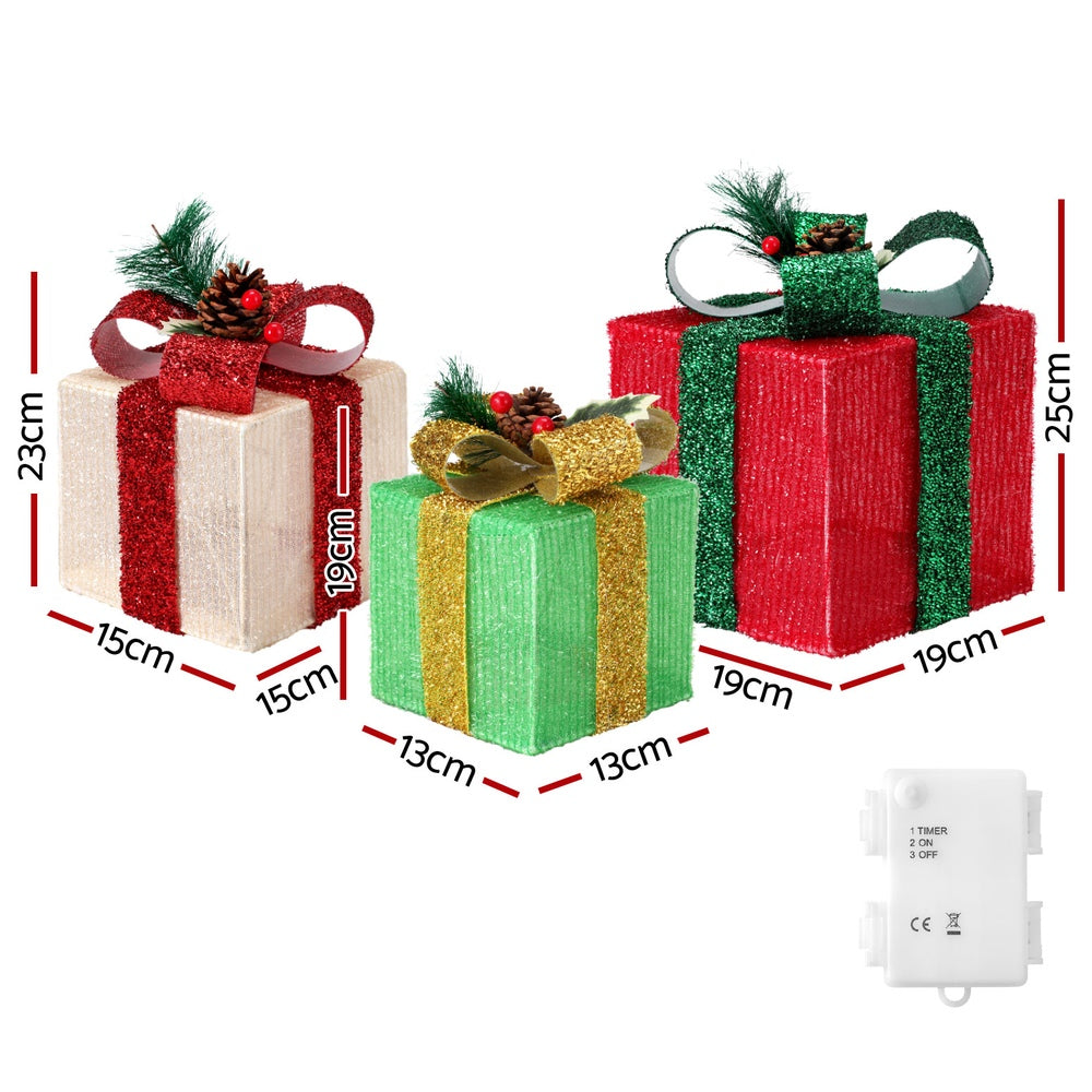 25cm Christmas Presents 3D Motif Light Battery LED - Homecoze