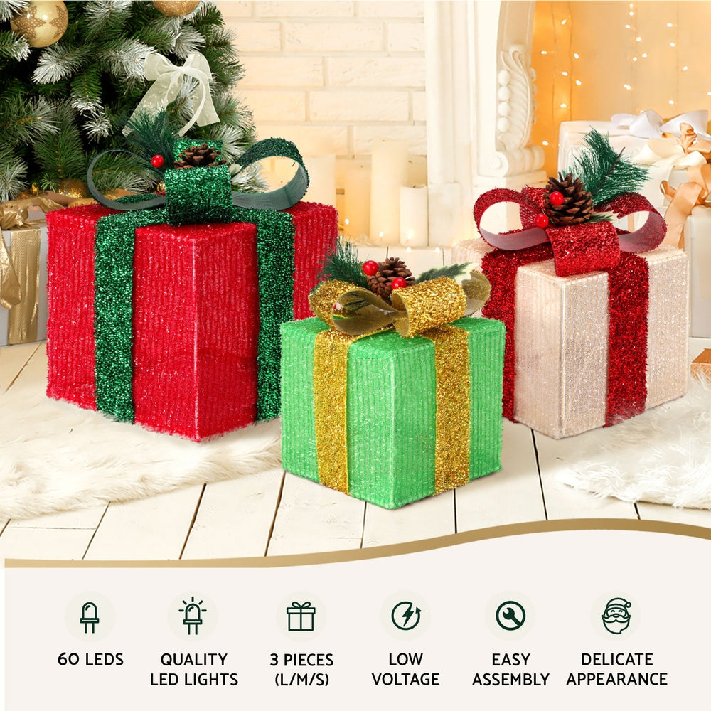 25cm Christmas Presents 3D Motif Light Battery LED - Homecoze