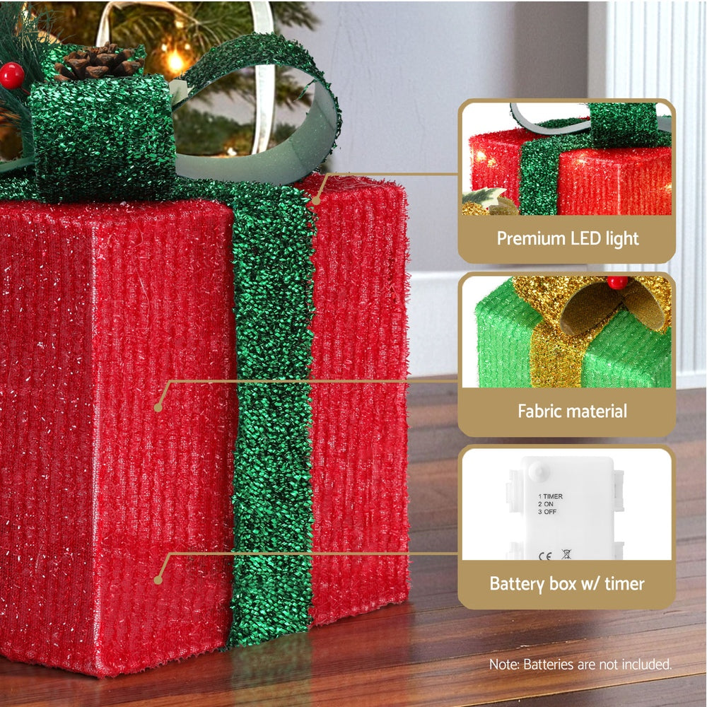 25cm Christmas Presents 3D Motif Light Battery LED - Homecoze