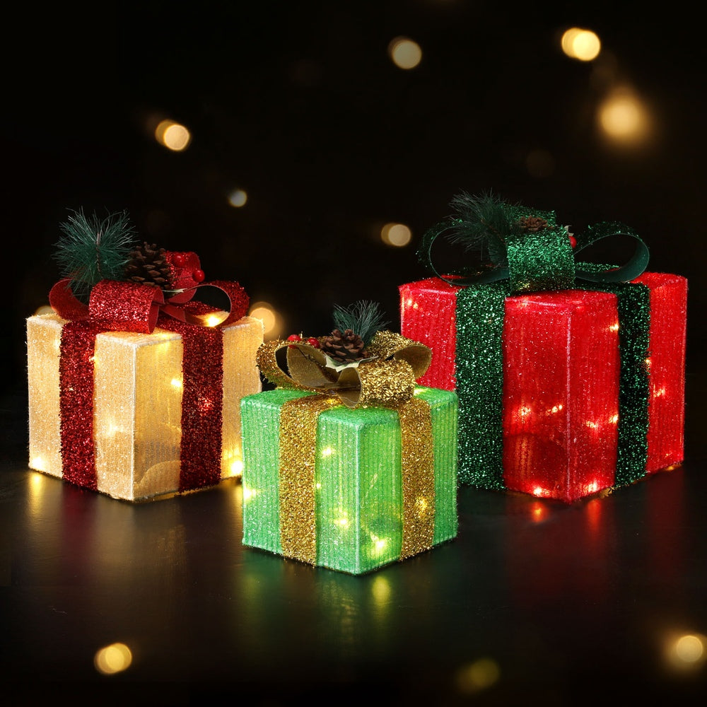 25cm Christmas Presents 3D Motif Light Battery LED - Homecoze