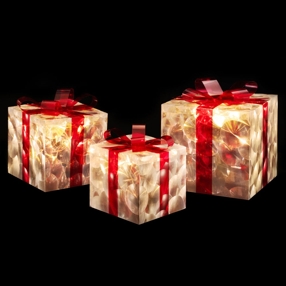 23cm Christmas Presents 3D Motif Light Battery LED - Red - Homecoze