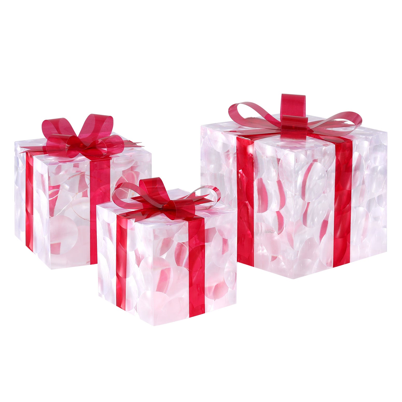 23cm Christmas Presents 3D Motif Light Battery LED - Red - Homecoze