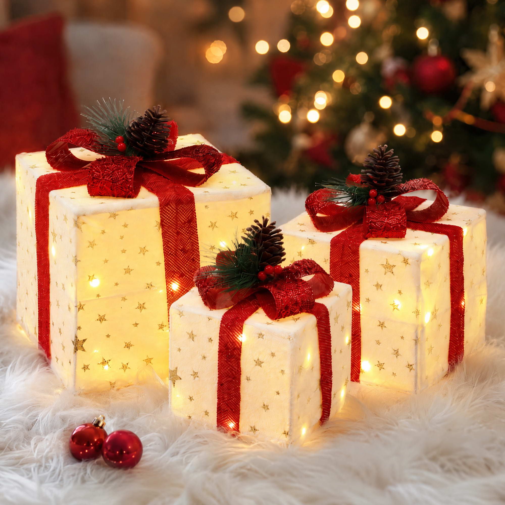 33cm Christmas Presents 3D Battery LED Motif Light