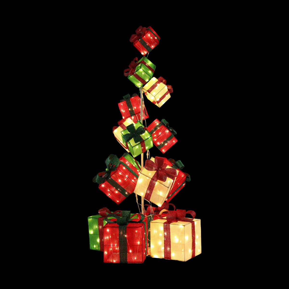 170cm Light-Up Christmas Gift Box Tower 350 LED - Warm White