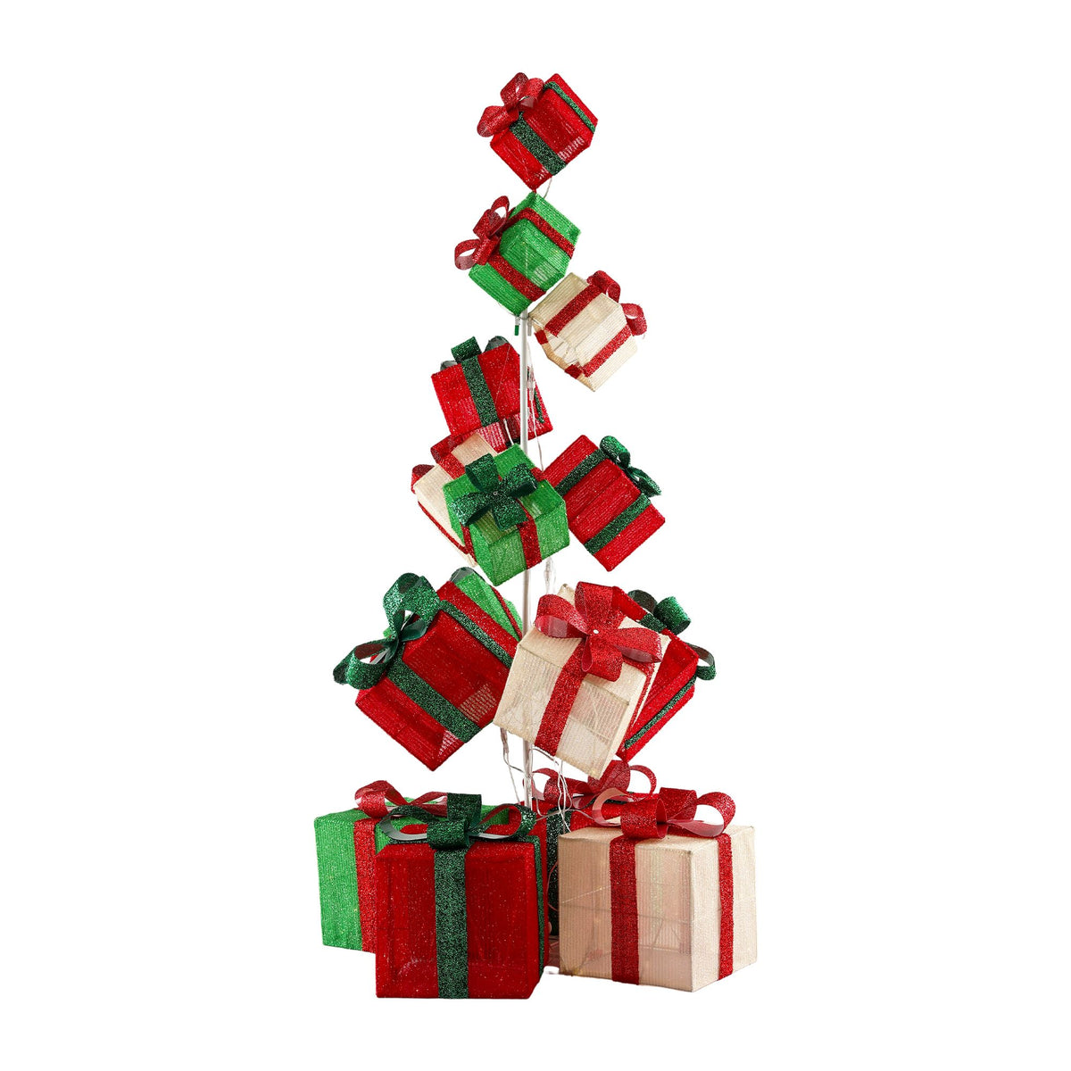 170cm Light-Up Christmas Gift Box Tower 350 LED - Warm White