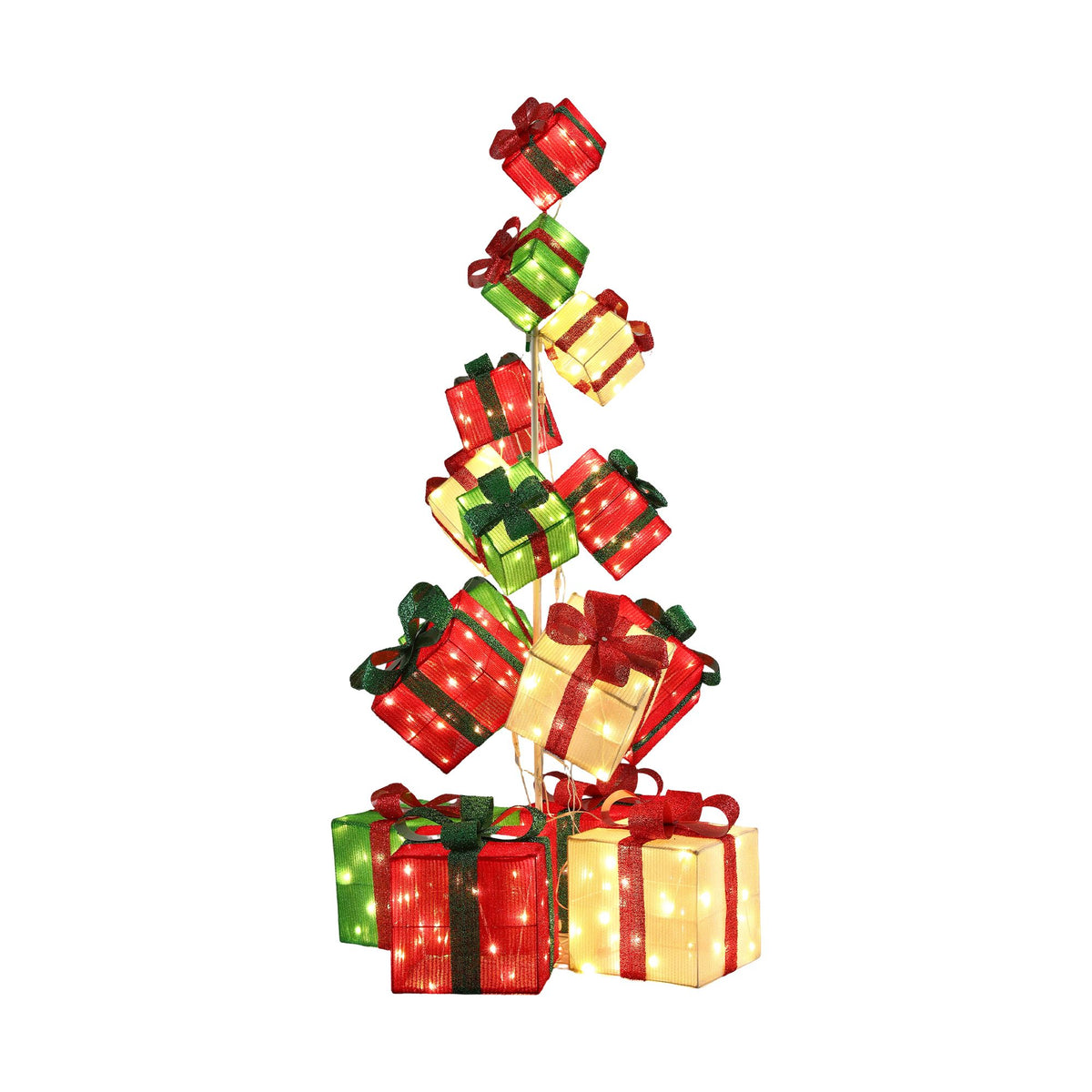 170cm Light-Up Christmas Gift Box Tower 350 LED - Warm White