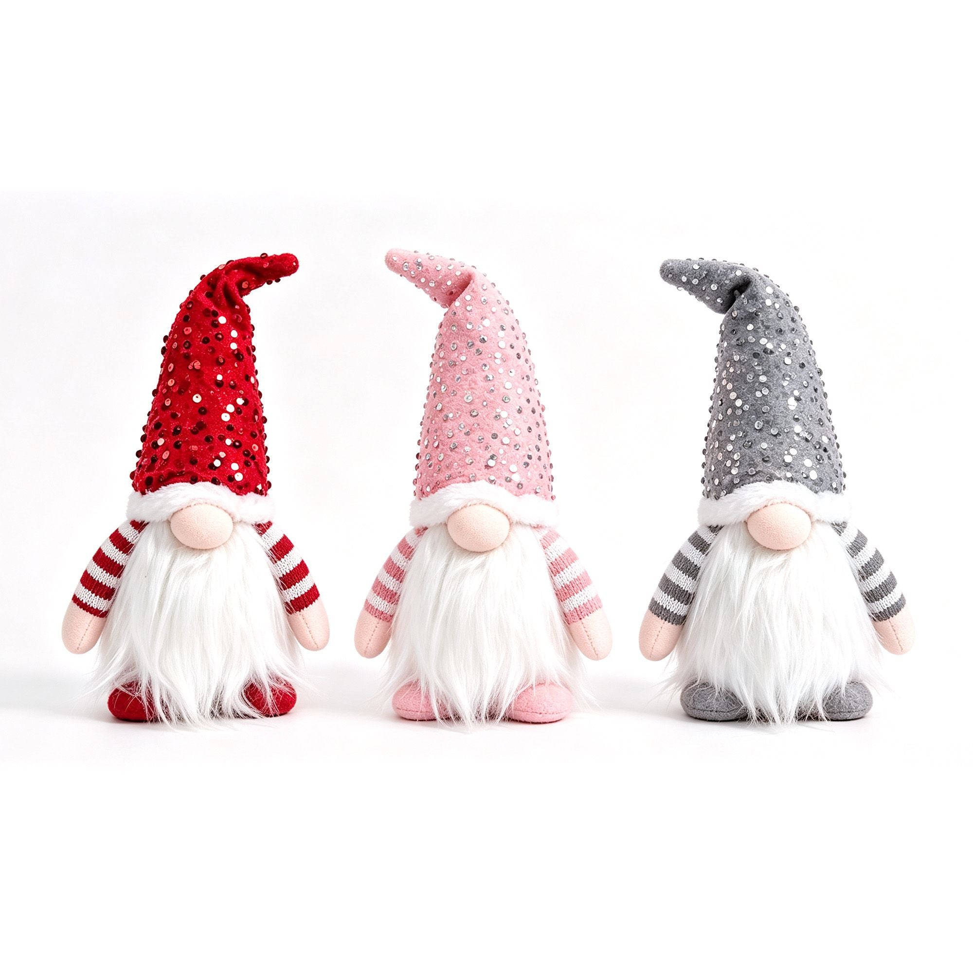 3PC Light-Up Christmas Gnome Decorations 30cm