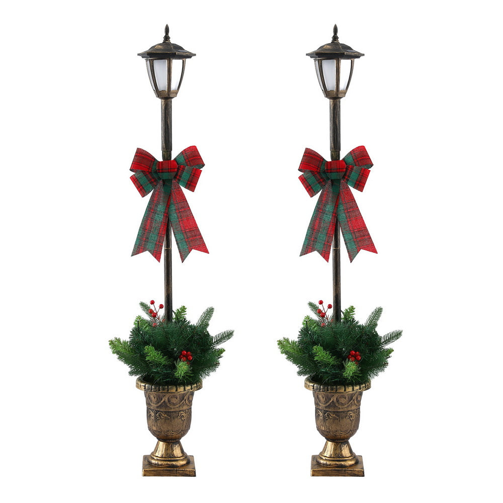 Jingle Jollys Christmas Lights 125cm Lamp Post 50 LED Fairy Light Decorations - Homecoze