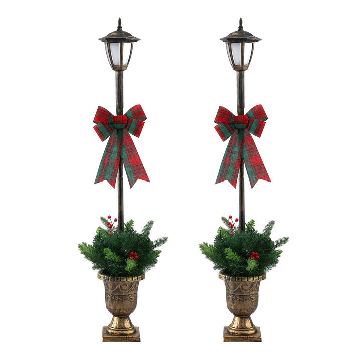 Jingle Jollys Christmas Lights 125cm Lamp Post 50 LED Fairy Light Decorations - Homecoze