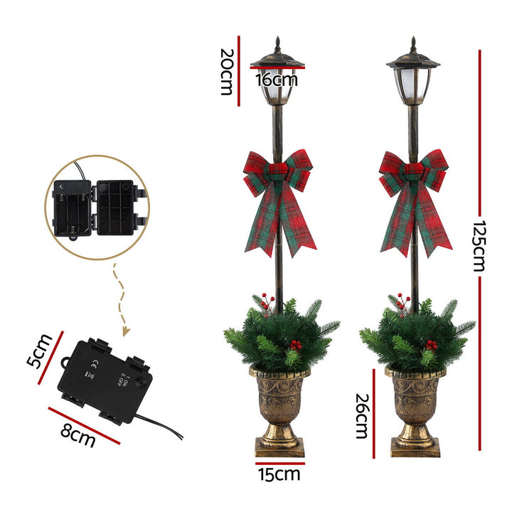 Jingle Jollys Christmas Lights 125cm Lamp Post 50 LED Fairy Light Decorations - Homecoze