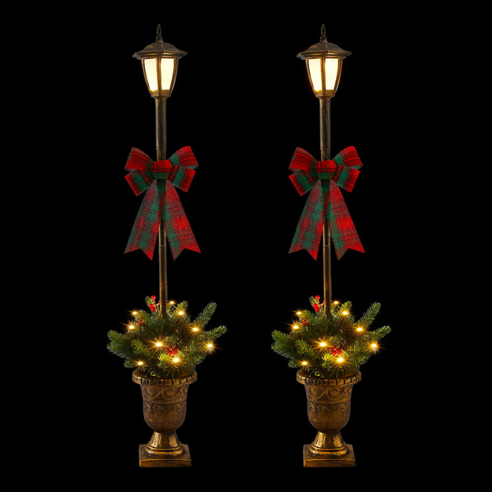 Jingle Jollys Christmas Lights 125cm Lamp Post 50 LED Fairy Light Decorations - Homecoze