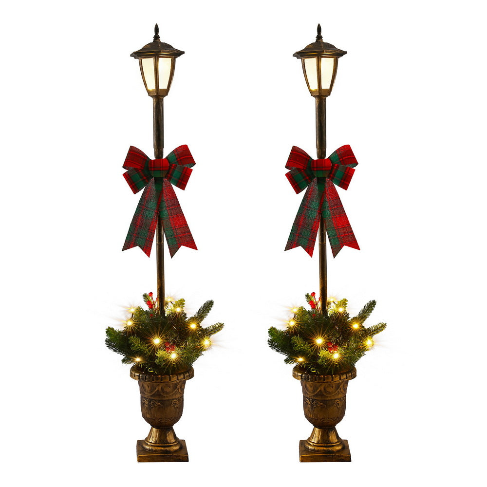 Jingle Jollys Christmas Lights 125cm Lamp Post 50 LED Fairy Light Decorations - Homecoze