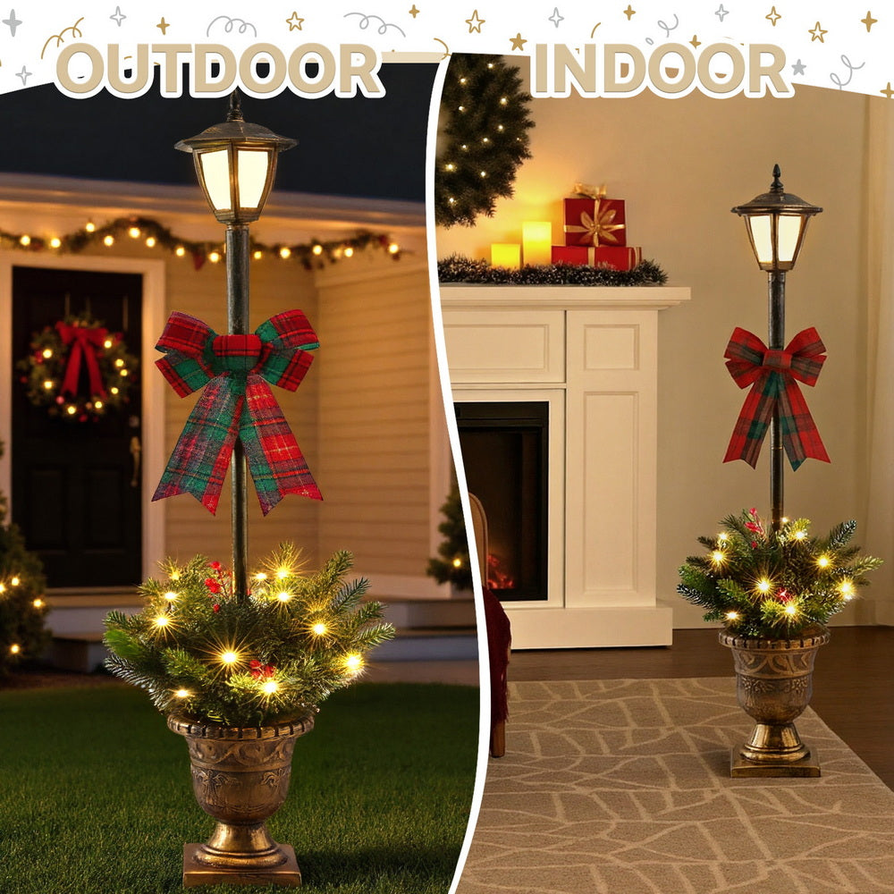 Jingle Jollys Christmas Lights 125cm Lamp Post 50 LED Fairy Light Decorations - Homecoze