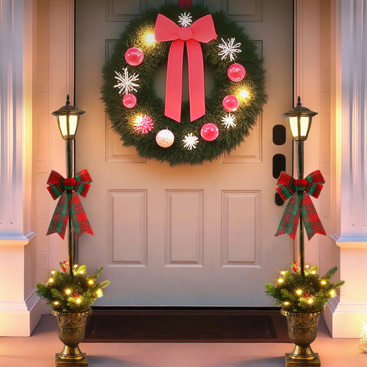 Jingle Jollys Christmas Lights 125cm Lamp Post 50 LED Fairy Light Decorations - Homecoze