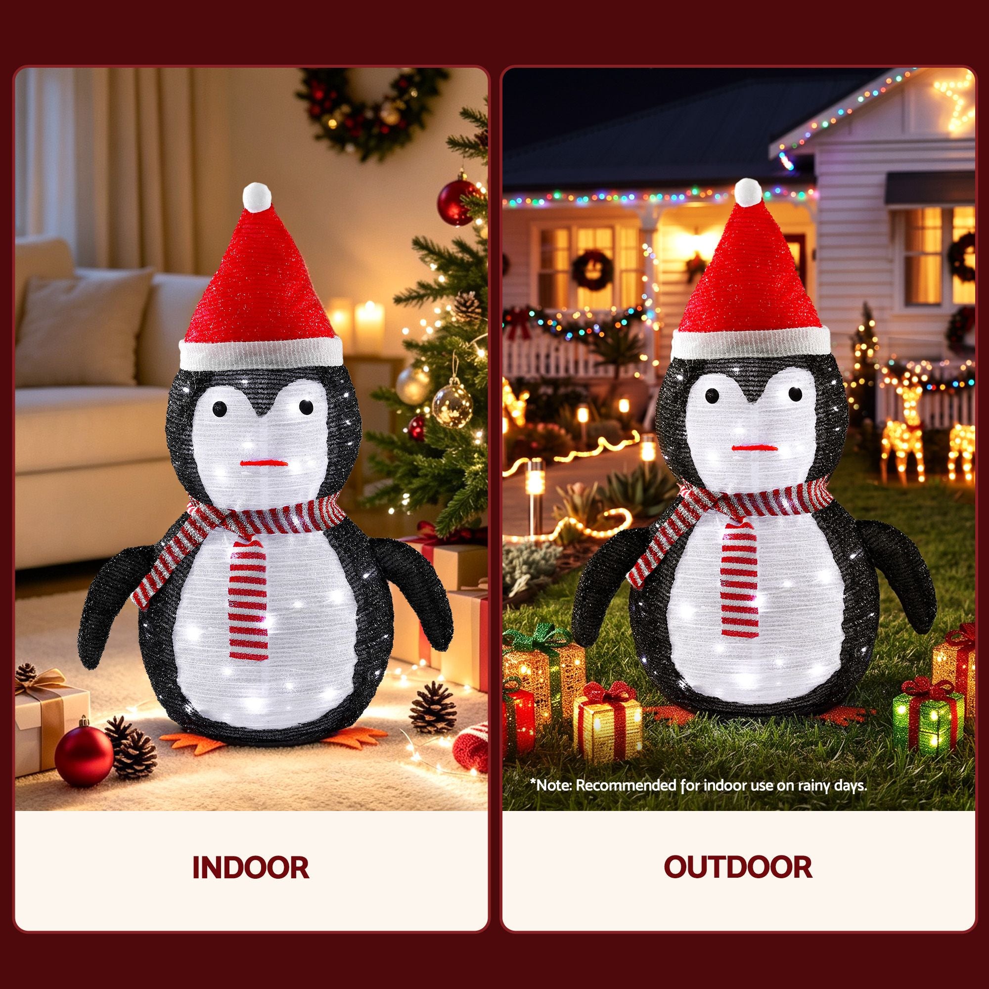 70cm Pop-Up 3D Penguin LED Christmas Motif Light