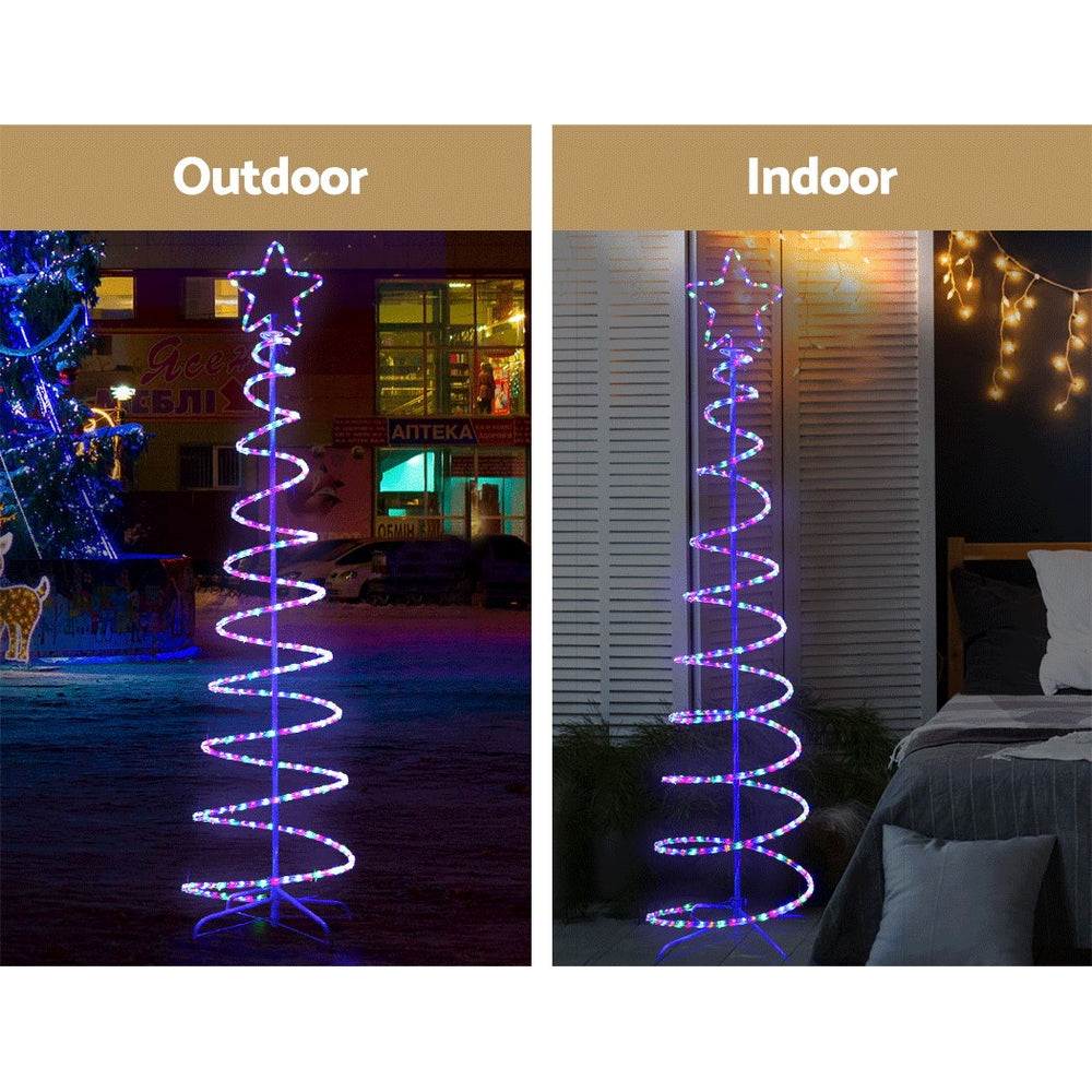 6FT LED Spiral Christmas Tree Motif Light - Multicolour