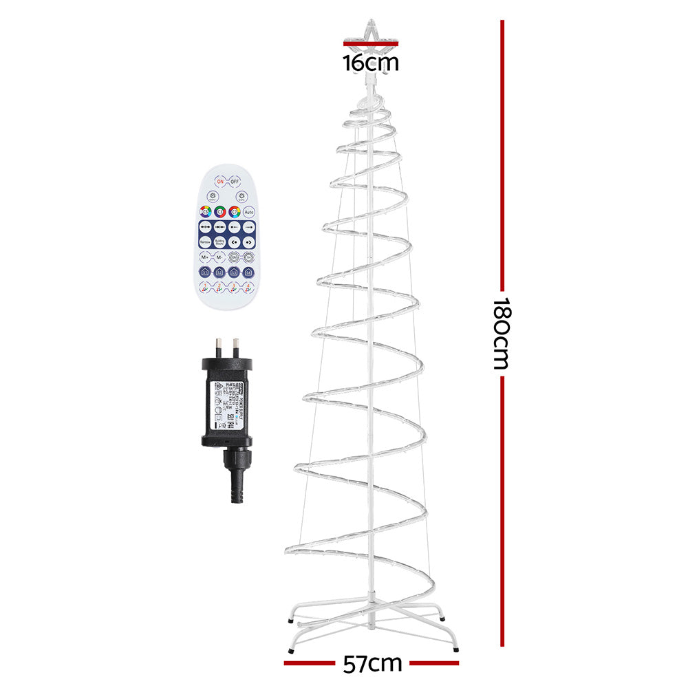 Jingle Jollys Christmas Tree 1.8m 100 RGB LED Rope Lights Xmas Trees Decoration - Homecoze