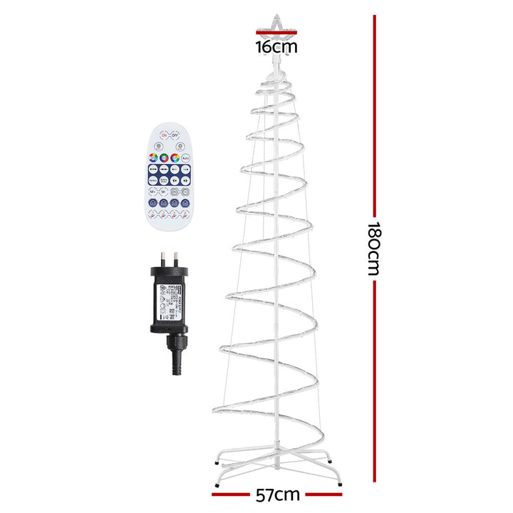 Jingle Jollys Christmas Tree 1.8m 100 RGB LED Rope Lights Xmas Trees Decoration - Homecoze