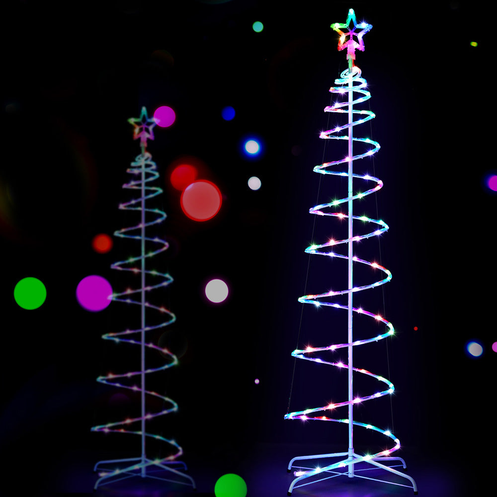 Jingle Jollys Christmas Tree 1.8m 100 RGB LED Rope Lights Xmas Trees Decoration - Homecoze