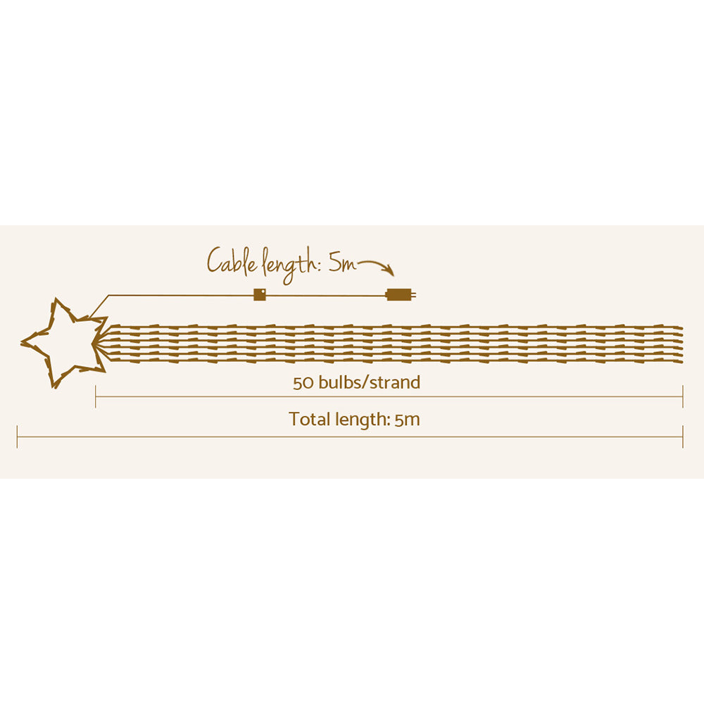 5m Christmas Curtain Fairy Lights String 320 LED