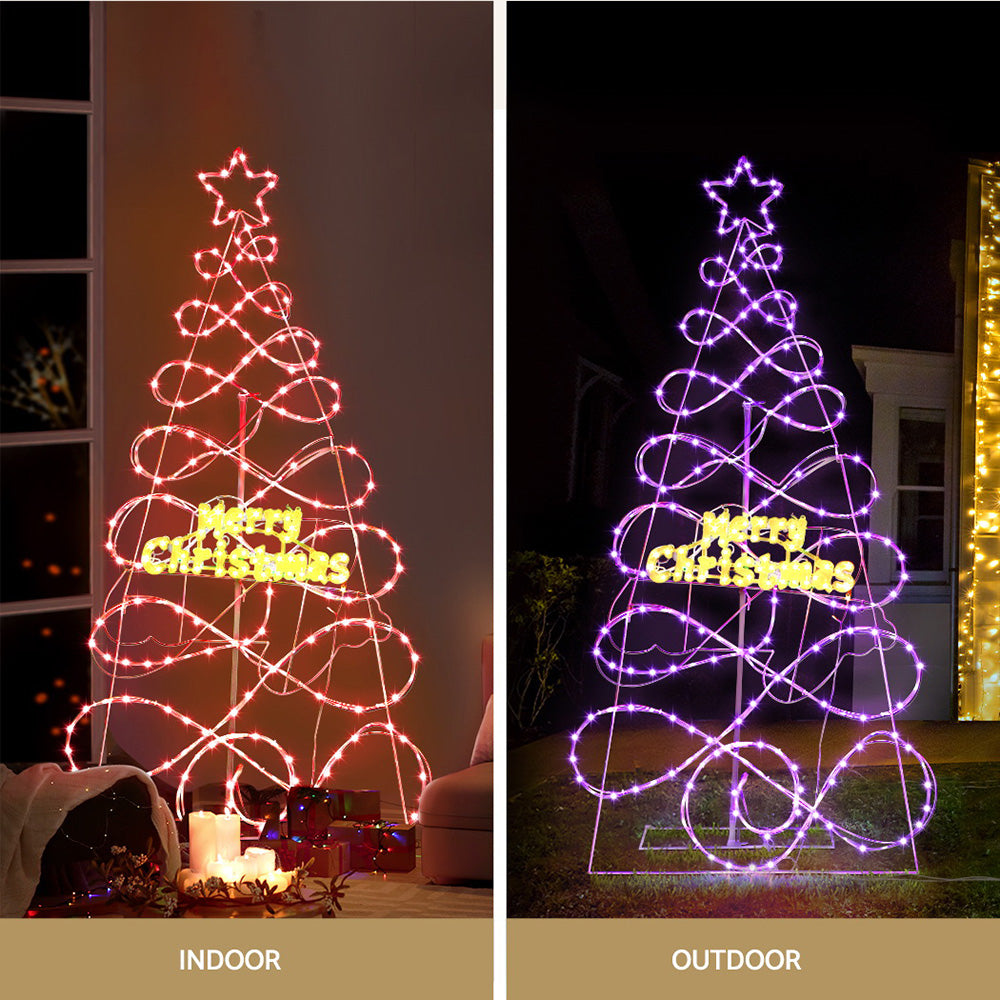 1.7m Christmas Tree RGB LED Motif Lights with Remote - Homecoze