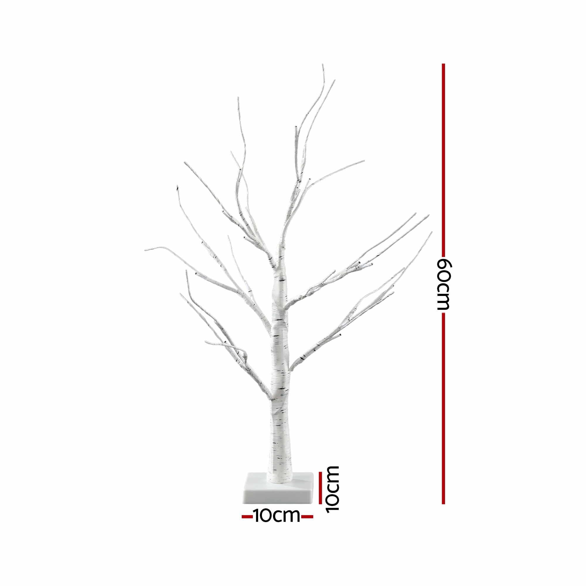 2PC Pre-Lit Christmas Twig Tree Set 60cm - Warm White