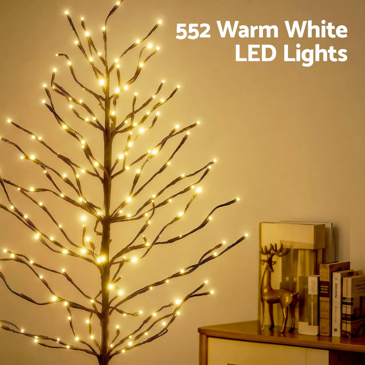 3PC Pre-Lit LED Birch Christmas Tree Set - Warm White