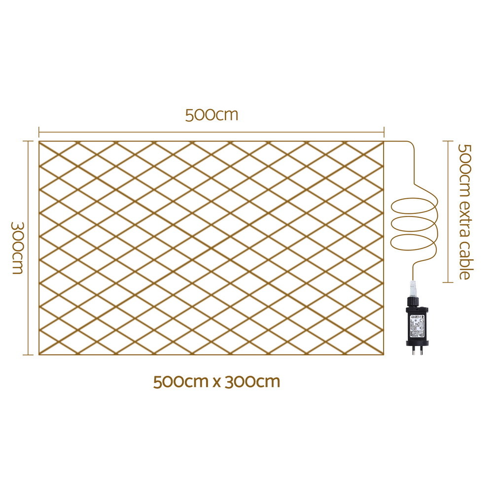 5m x 3m Net Christmas Lights 600 LED - Multicolour