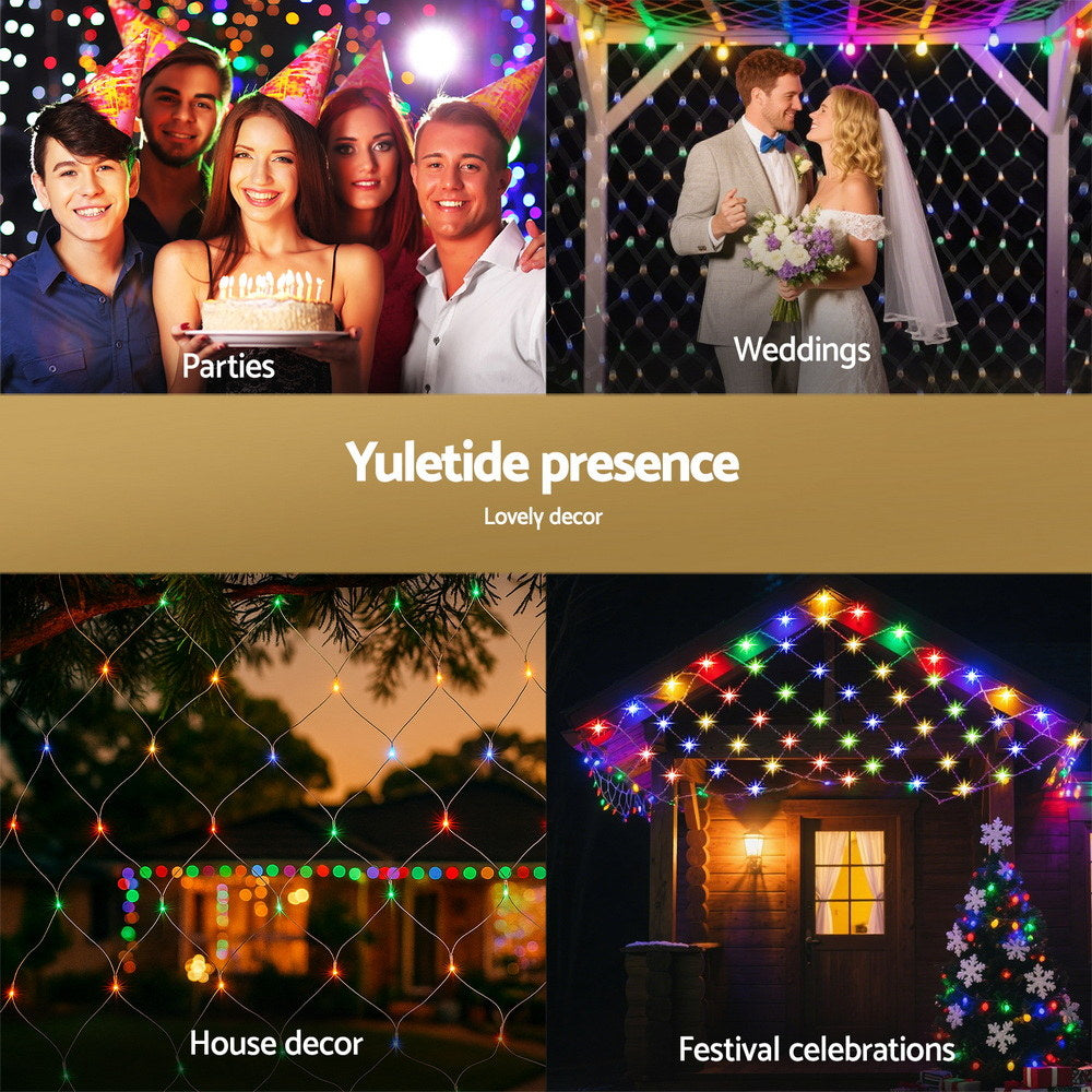 5m x 3m Net Christmas Lights 600 LED - Multicolour