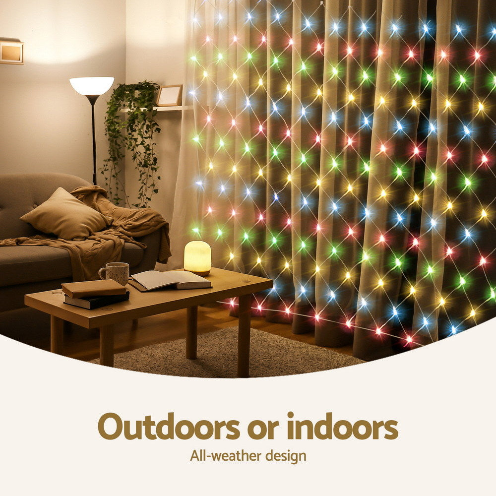 5m x 3m Net Christmas Lights 600 LED - Multicolour