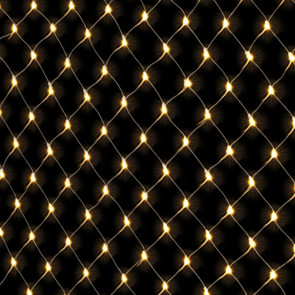 3m x 2m Solar Christmas Net Lights 504 LED - Warm White - Homecoze