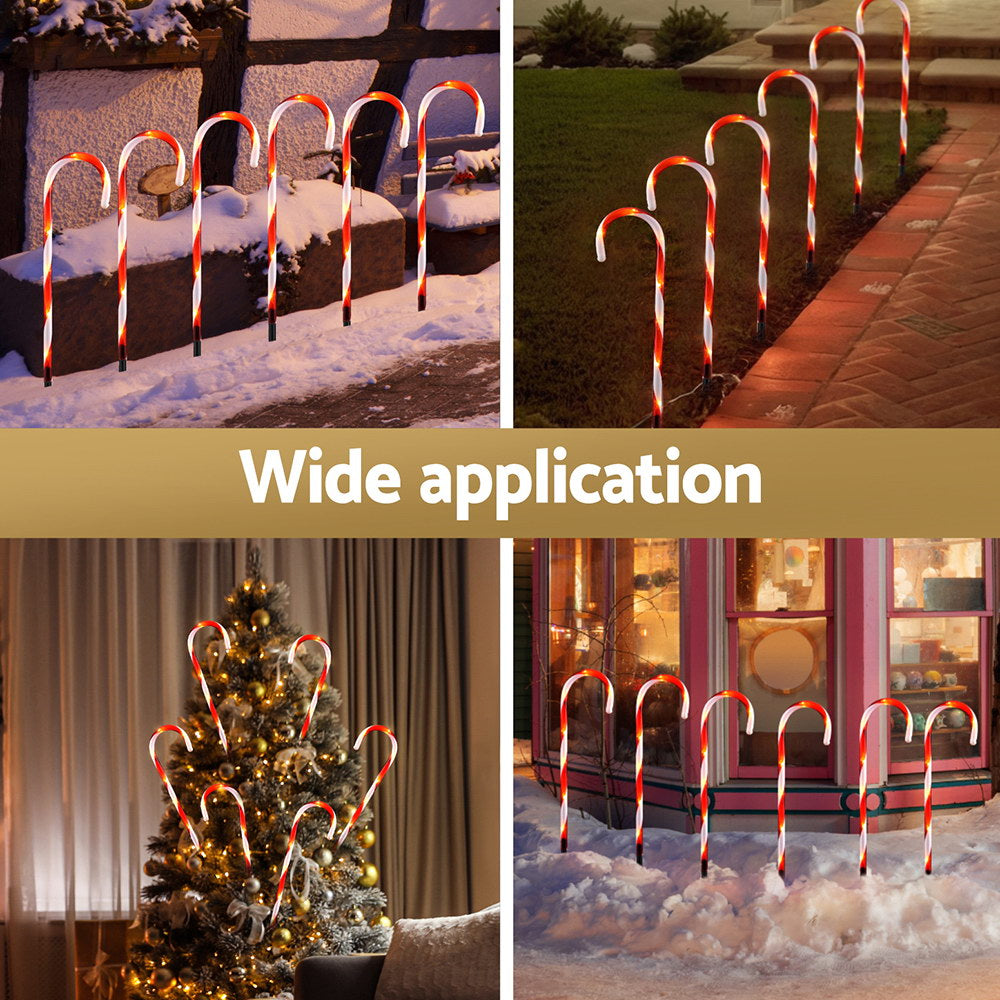 6 PC Candy Can Christmas Path Lights Solar Powered - Homecoze
