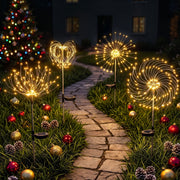 4PC Solar Firework Christmas Path Lights - Warm White