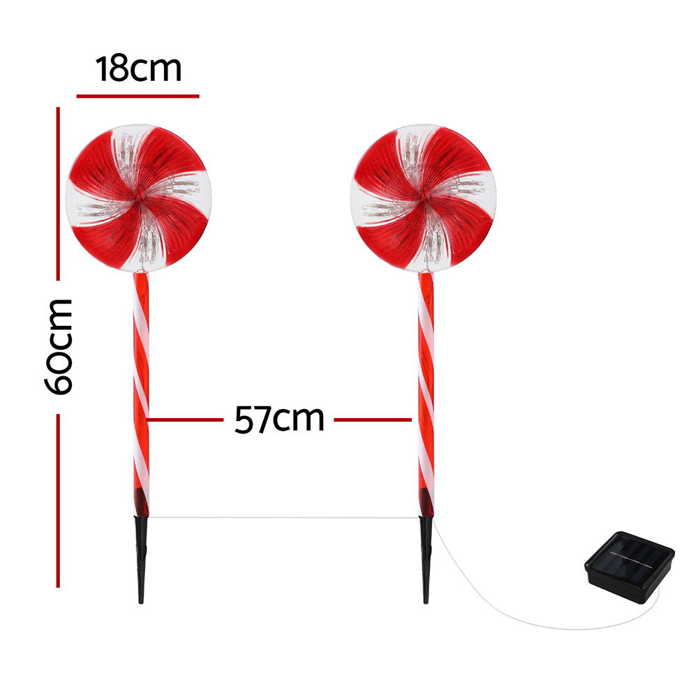 4 PC Lollypop Christmas Path Lights Solar Powered - Homecoze